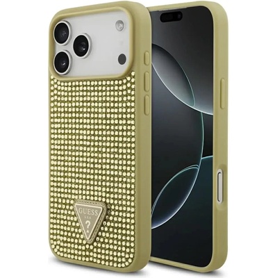 GUESS Калъф Guess Rhinestone Triangle Logo Case за iPhone 17 Pro Max - златен