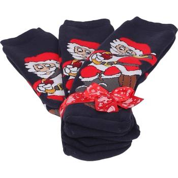 Image 1 of Коледни термо чорапи в тъмносиньо с Дядо Коледа