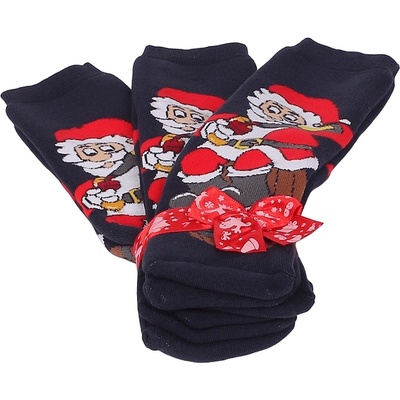 Коледни термо чорапи в тъмносиньо с Дядо Коледа