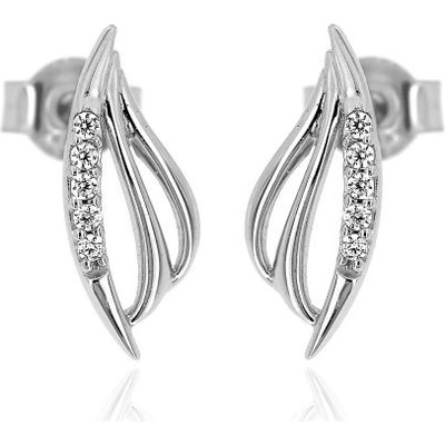 Zlatnictví U Kostela zlaté náušnice lístečky s kamínky 458b