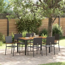 Omaxi 455277 Zahradní jídelní souprava 7 pcs Černá, Dřevo 150 x 90 x 75 cm