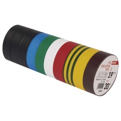 Emos Izolačná páska 19 mm x 20 m farebný mix 10 ks