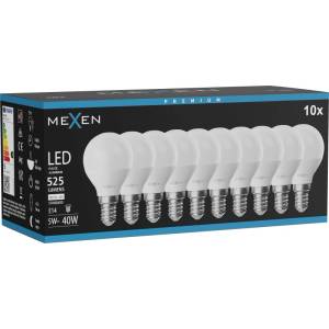 Mexen Nova 10x LED крушка E14, G45, 5W, Неутрална - 4000K, 525 lm - L101-E14-0540-01x10 (L101-E14-0540-01x10)