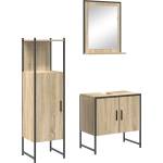 vidaXL Комплект мебели за баня 3 бр. Кафяво 60 x 33 x 60 см (3345145)