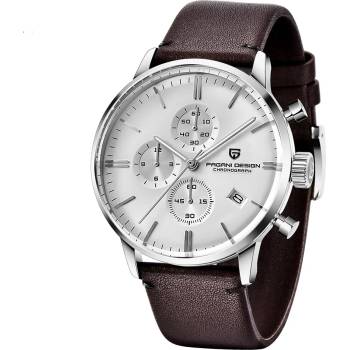 Image 1 of Pagani Design Мъжки часовник Pagani Design Larith, Кварцов, Естествена кожа, Хронограф, Кафяв / Сребрист (PD-2720K-BROWN-SILVER)