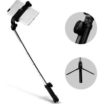 SES bezdrôtová teleskopická selfie tyč monopod s ovládaním 80 cm skladacia čierna rukoväť 8012