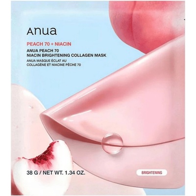 ANUA Peach 70 Niacin Brightening Collagen Mask Rozjasňujúca kolagénová maska s broskyňou a niacínamidom 38 g