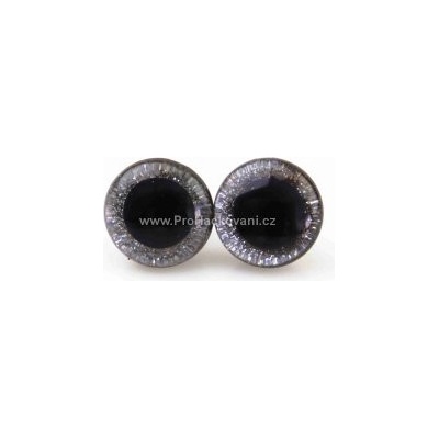 Pro Háčkování Oči bezpečnostní třpytivé stříbrné, 14 mm