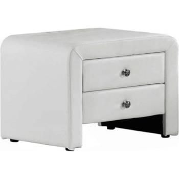 Нощно шкафче Wilson бяла еко кожа