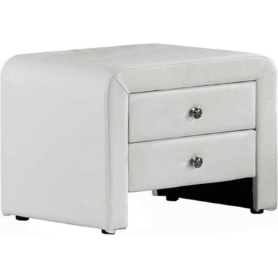 Нощно шкафче Wilson бяла еко кожа