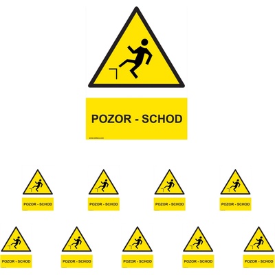 Walteco Pozor - schod 210x297mm, formát A4, samolepka Množstvo: 10 ks , 20018BP2