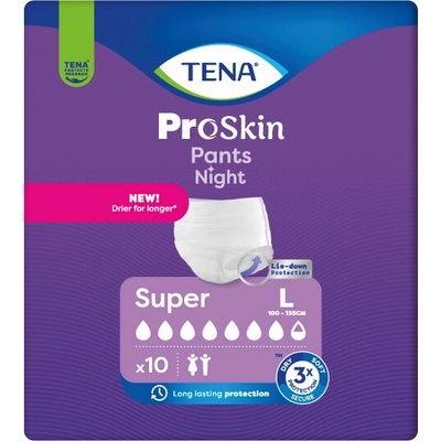 TENA Pants Night ProSkin Super L naťahovacie inkontinenčné nohavičky na noc 10 ks