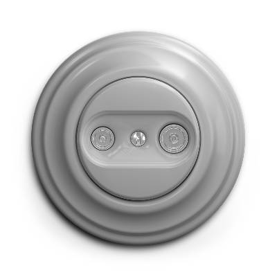 - Ретро абонатна розетка TV+R (крайна) с рамка, сива (KA0052H)