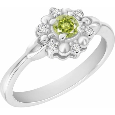 Eppi zásnubní prsten s olivínem a diamanty Dylah R33536