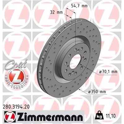 Brzdový kotúč ZIMMERMANN 280.3194.20 (280319420)