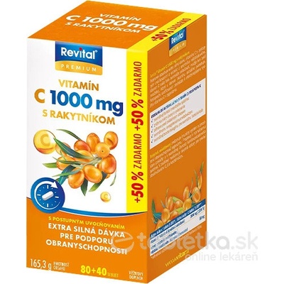 Revital Premium Vitamin C 1000 mg s rakytníkom s postupným uvoľňovaním 120 tabliet