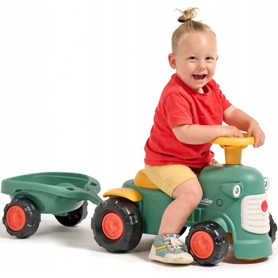 Falk traktor baby Maurice zelený vintage s prívesom