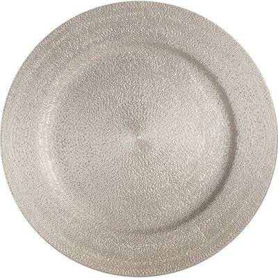 QX IMPEX KFT Dekoratívny tanier Iris, kruhový, 33 cm, hladký, strieborný, 671951