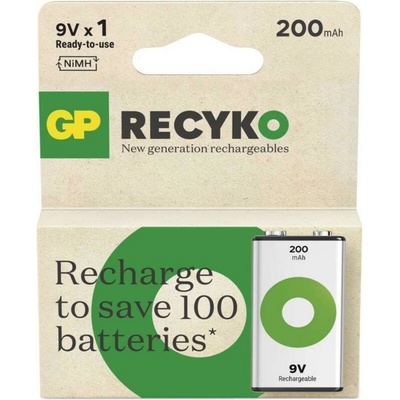 GP ReCyko 9V 200mAh 1ks 1032521021