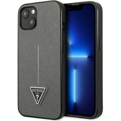 GUESS Кейс Guess GUHCP14SPSATLG за iPhone 14 6.1"", сребърен / сребърен, твърд, SaffianoTriangle Logo (GUE002222-0)