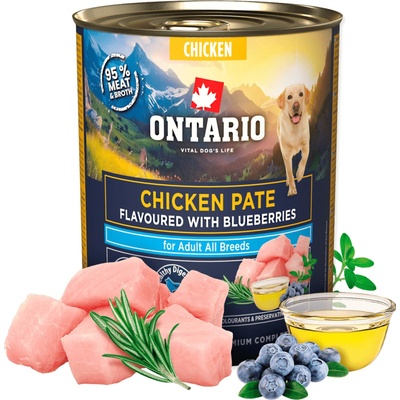 Ontario Adult kuracie pate s príchuťou čučoriedok 800 g