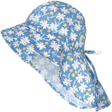 Maimo Kids Girl-Flapper jeansblau-weiß-margariten