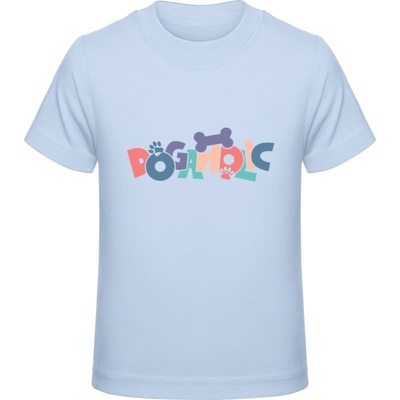 Premium Tričko pre Deti Psí dizajn s nápisom DOGAHOLIC Bábätkovská modrá Detské
