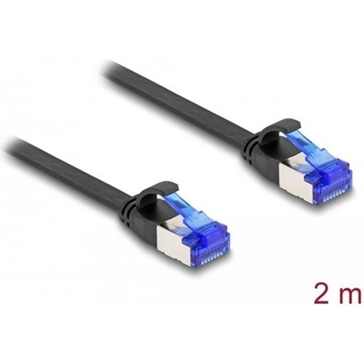 Delock 80176 RJ45 Plochý spojovací ze zástrčky na zástrčku, Cat.6A, ohebný, 2m, černý