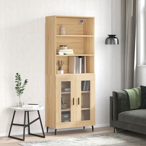 vidaXL Висок шкаф, дъб сонома, 69, 5x34x180 см, инженерно дърво (3189336)