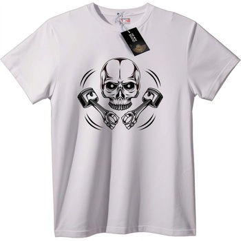 NOONEBRAND Тениска Skull & Бутала - 2XL, White