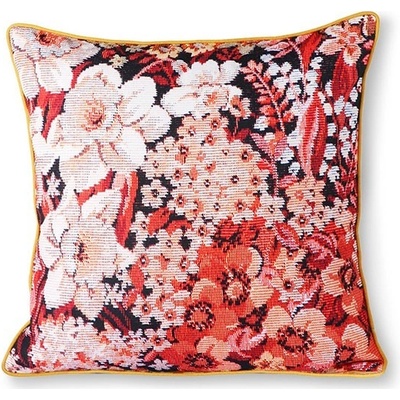 HKLIVING Kvetinový koralové okrový vankúš Floral 50x50