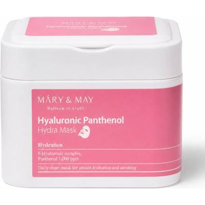 Mary&May Маски за лице 30 броя с 6 вида хиалуронова киселина и пантенол Mary&May Hyaluronic Panthenol Hydra Mask (30pcs)