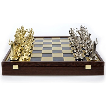 Manopoulos Луксозен шахматен комплект Greek Mythology - син