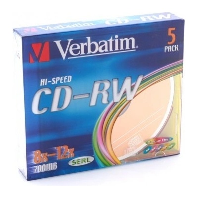 Verbatim CD-RW 700MB 8-12x, SERL, slimbox, 5ks (43167) – Zbozi.Blesk.cz