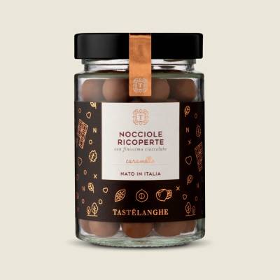 Tastëlanghe Lískové ořechy z Piemonte IGP v karamelové čokoládě 200 g