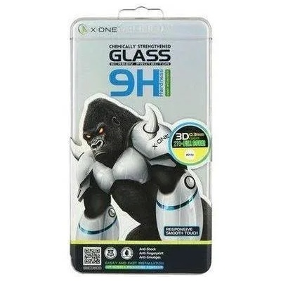X-One Извит Стъклен Протектор за iPhone 11 Pro/XS/X, X-ONE 3D Full Glue Glass, Бял (5901737865281)
