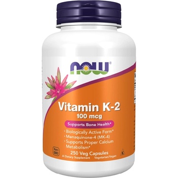 NOW NOW Vitamin K-2 100mcg, 250 Veg Capsules