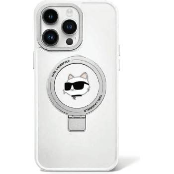 KARL LAGERFELD Кейс Karl Lagerfeld KLHMP15LHMRSCHH за iPhone 15 Pro 6.1"", бял / бял, твърд, Ring Stand Choupette Head MagSafe