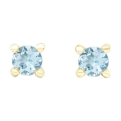 Eppi Zlaté skrutkovacie náušnice s akvamarínmi Maxima E38115