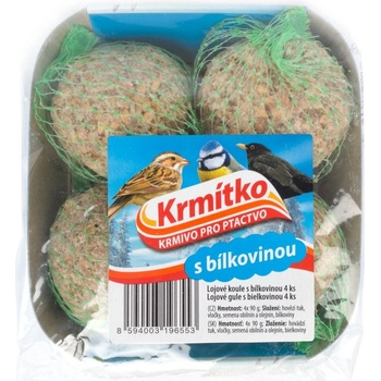 Krmítko Lojová guľa s bílkovinou 4 x 90 g