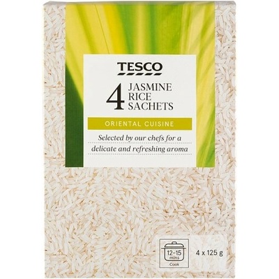 Tesco Jazmínová dlhozrnná ryža vo varných vreckách 4 x 125 g
