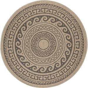Ayyildiz Черно-бежов кръгъл външен килим ø 80 cm Comilla - Ayyildiz Carpets (COMILLA80800887BLACK)