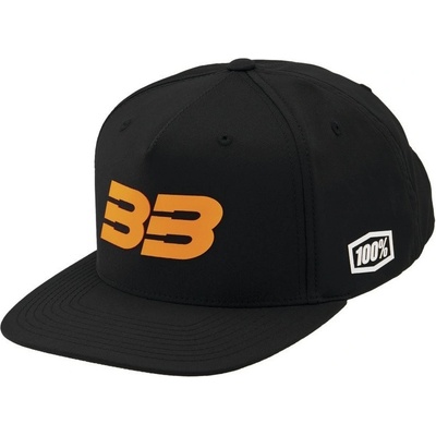 100% BB33 Snapback černá/oranžová