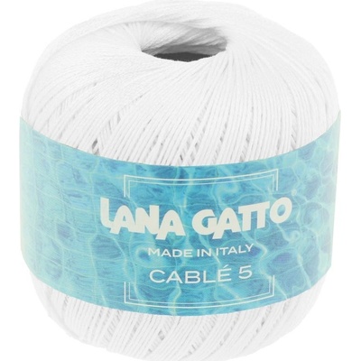 Lana Gatto Cable 5 snehová biela 6536