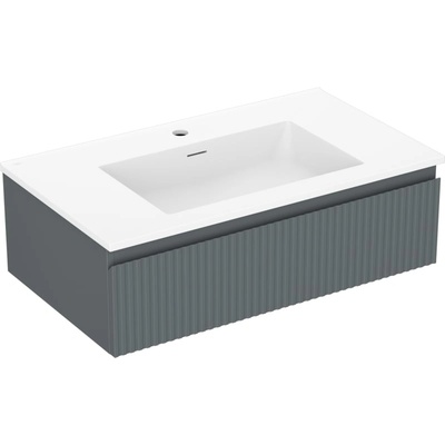 Mexen Rivel шкаф за баня 80 см с мивка Otis, 1 чекмедже, рифелирана, графит (91A20-08023-1-BF66-W18M01)