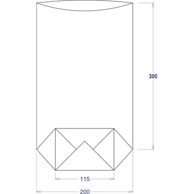 Sáček celofánový 200x300 mm, PP, s křížovým dnem, 100 ks