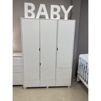 Дейзи Н ТРИКРИЛЕН МДФ ГАРДЕРОБ С ПУШ ОТВАРЯНЕ НА ЧЕКМЕДЖЕТАТА