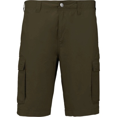 Pánské lehké bavlněné bermudy Multipocket světlá khaki