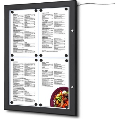 Jansen Display Menu vitrína s LED osvětlením 4 x A4