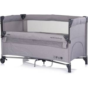 Chipolino Бебешка кошара с падаща страна Chipolino - Релакс, лен, платина (KOSIRE262PL) - baby